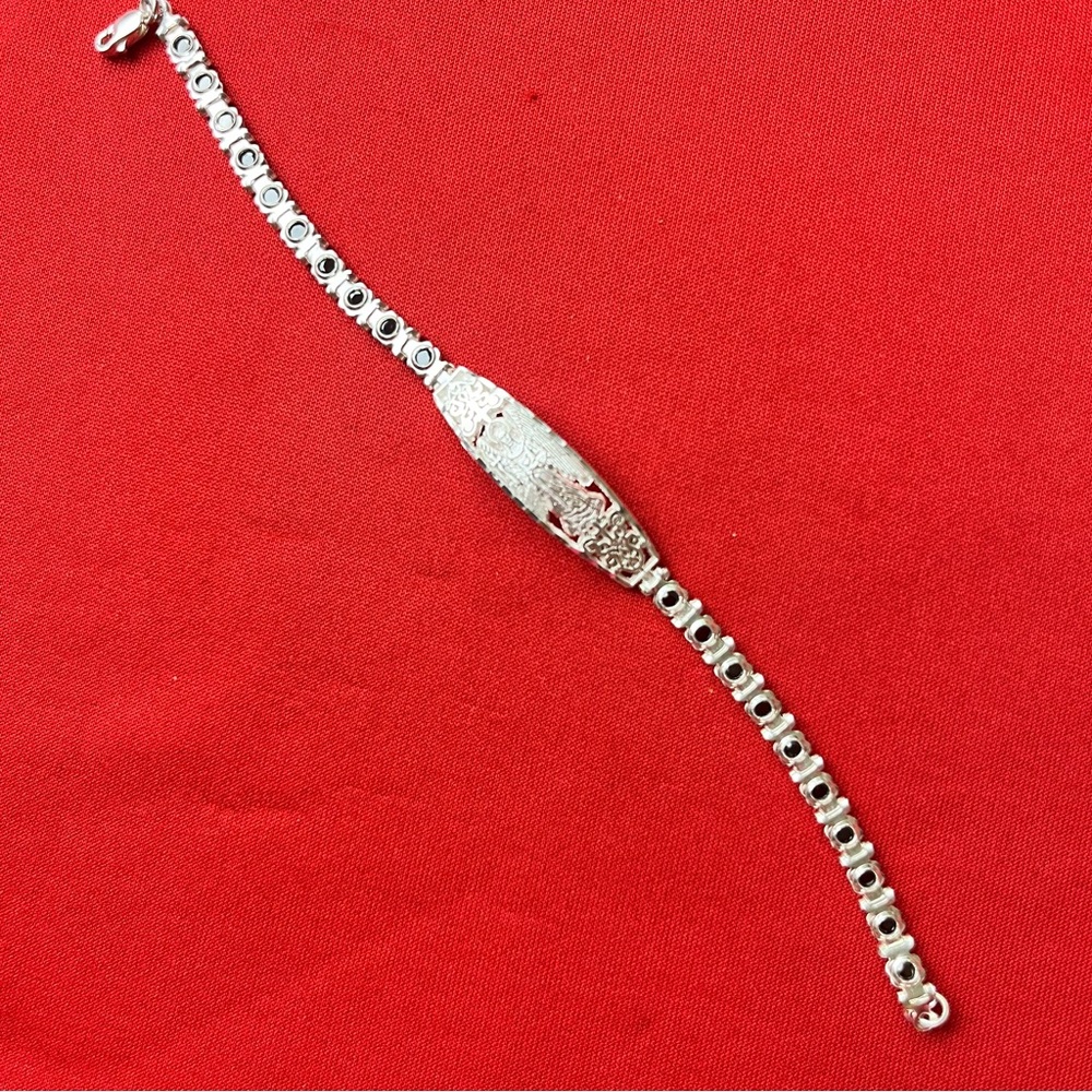 925 strling Silver Sparkling Rhinestone Catholic religions Bracelet‎ - Picture 10 of 15